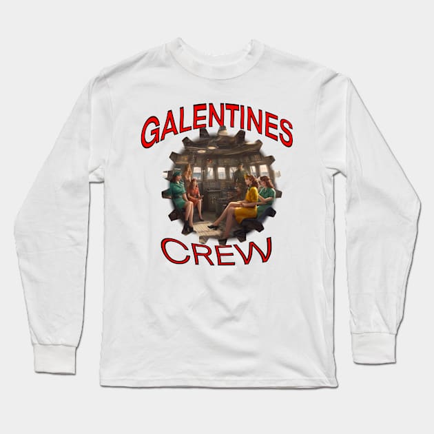 Galentines crew on ships bridge Long Sleeve T-Shirt by sailorsam1805